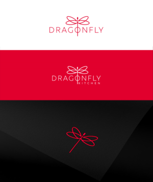 Dragonfly (draft 1) Dragonfly Kitchen (draft 2) and no text (draft 3) | Logo Design by lionx