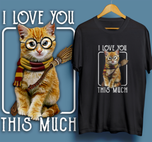 Cute playful kitten T-shirt design with a tagline | T-Shirt-Design von 99.degree