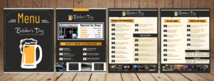 Butcher's Dog sports bar beer & food menu  | Menu Design by SAI DESIGNS