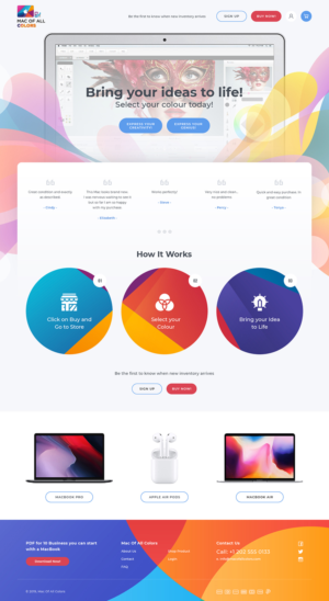 MacofallColors Website Design to sell Refurbished Custom Colored MacBooks | Web Design by Ved Web Services