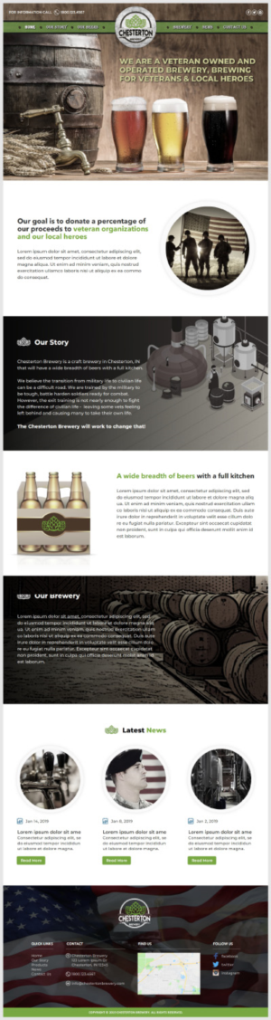 One page design needed for a veteran owned brewery | Web Design by -Marc-