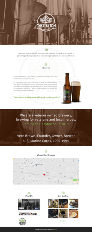 One page design needed for a veteran owned brewery | Web Design by Da Miracle