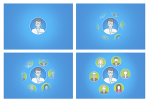 Vector drawing that depicts patients engagement by a doctor | Banner Ad Design by Victor_pro