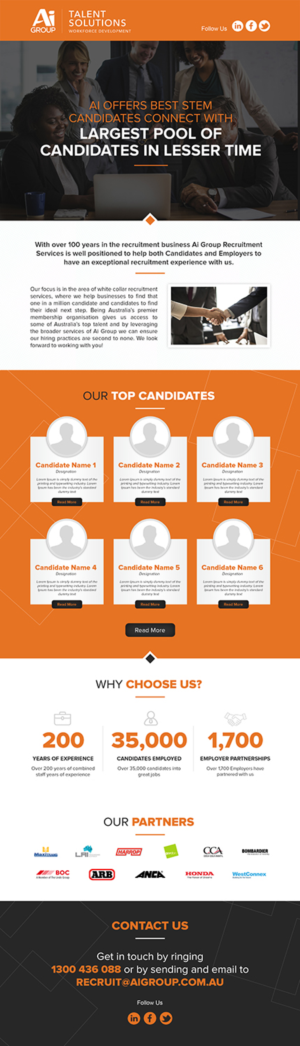 Recruitment talent email to send employers | E-Mail Marketing-Design von SAI DESIGNS