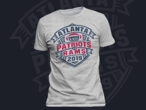 The New England patriots and the Los Angeles rams game day T-shirt  | T-shirt Design by Ena