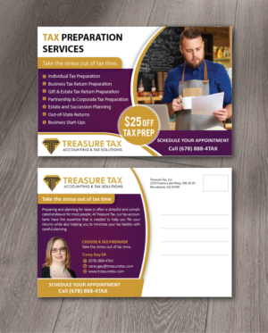 Post card for Tax Preparation Services | Postcard Design by alex989