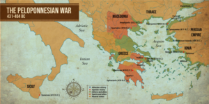 Map of the Peloponnesian War Locations/Battles Sites | Graphic Design by DesignerGuide