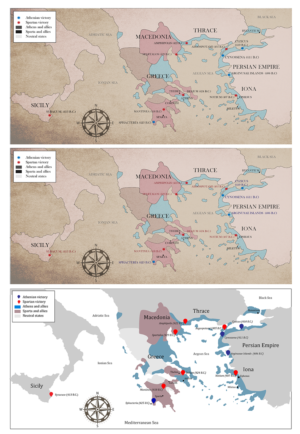 Map of the Peloponnesian War Locations/Battles Sites | Graphic Design by IndreDesign