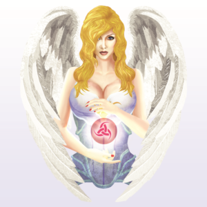  Graphic artwork Angel holding a glowing ball in her hands | Graphic Design by BJY