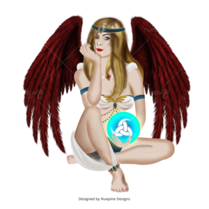  Graphic artwork Angel holding a glowing ball in her hands | Graphic Design by Nuepine Designs