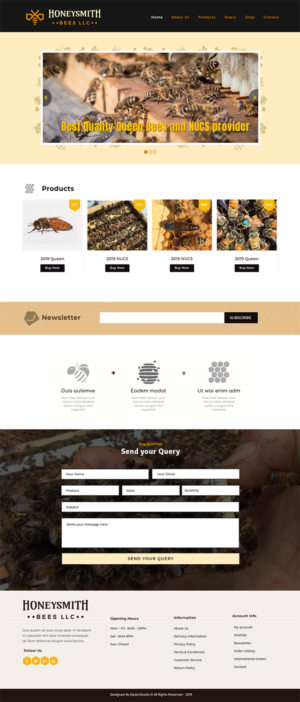 Beekeeping company in need of a new attractive, simple website | Wix Design by Expert Designer