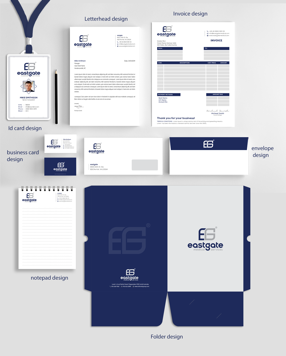 Schreibwaren-Design von alex_etel für EASTGATE MEDICAL SERVICES | Design #20914944