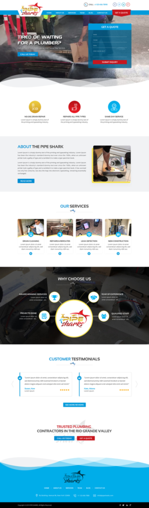 Web-Design von Sbss für Pipe Sharks LLC | Design: #20957489