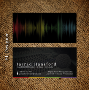 Business Card 85x40mm - Freelance audio mixing / live event operator   | Business Card Design by SL Designer