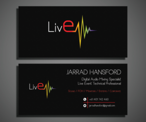 Business Card 85x40mm - Freelance audio mixing / live event operator   | Business Card Design by Viraj Perera