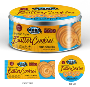 4.5oz Butter Cookie Tin (Collectible Set of 4 Designs) | Merchandize Design by SAI DESIGNS