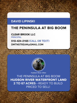 THE PENINSULA AT BIG BOOM     HUDSON RIVER WATERFRONT LAND | Business Card Design by Sandaruwan