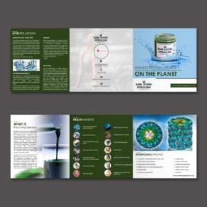 Raw Living Spirulina Square Trifold Brochure | Flyer-Design von aspiremedia