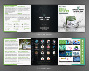 Raw Living Spirulina Square Trifold Brochure | Flyer-Design von SAI DESIGNS