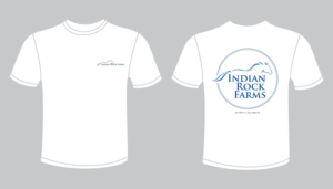 Indian Rock Farms logo placement on t-shirts  | T-shirt Design by MIND