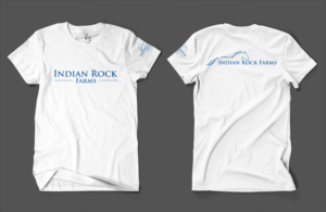 Indian Rock Farms logo placement on t-shirts  | T-shirt Design by Barney Stinson