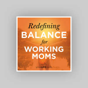 Podcast cover art for Redefining Balance Podcast for Working Moms | Podcast Design by espacio_M