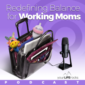 Podcast cover art for Redefining Balance Podcast for Working Moms | Podcast Design by juanjoseolivieri