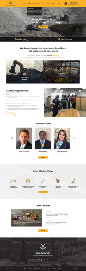 Atlas Mining Webpage | Web-Design von Ved Web Services