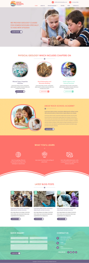 Creative Web Site to Sell Geology Classes for Homeschooling | Web Design by Sbss