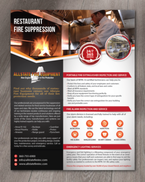 Restaurant Fire Suppression Flyer | Flyer Design by alex989