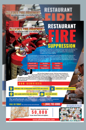 Restaurant Fire Suppression Flyer | Flyer Design by BLUE WINGS