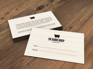 The Black  Sheep Espresso Baa Coffee Card | Business Card Design by Satyajit Sil Creations