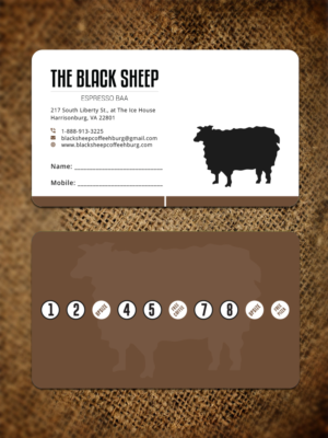 The Black  Sheep Espresso Baa Coffee Card | Business Card Design by Bold Pixels