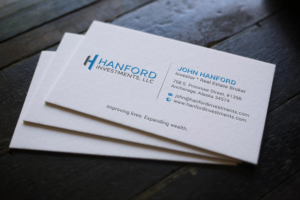 Hanford Investments Business Cards | Business Card Design by chandrayaan.creative