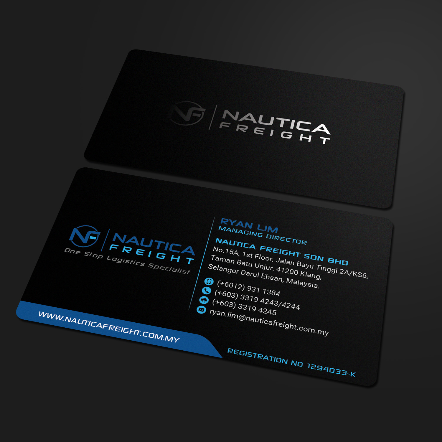 Business Card Design by Sandaruwan for Nautica Freight | Design #21154100