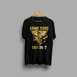 Crane Techs do it 24/7 Graphic T-Shirt | T-shirt Design by jeffdefy