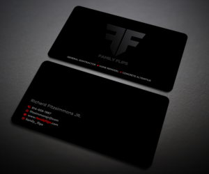 The name of the company is Family Flips buying foreclosed homes and remodeling  | Business Card Design by Designers Hub