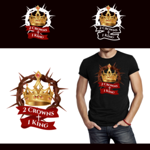 2 Crowns 1 King- need kings crown inside crown of thorns | T-shirt Design by Gabriel T. Marques