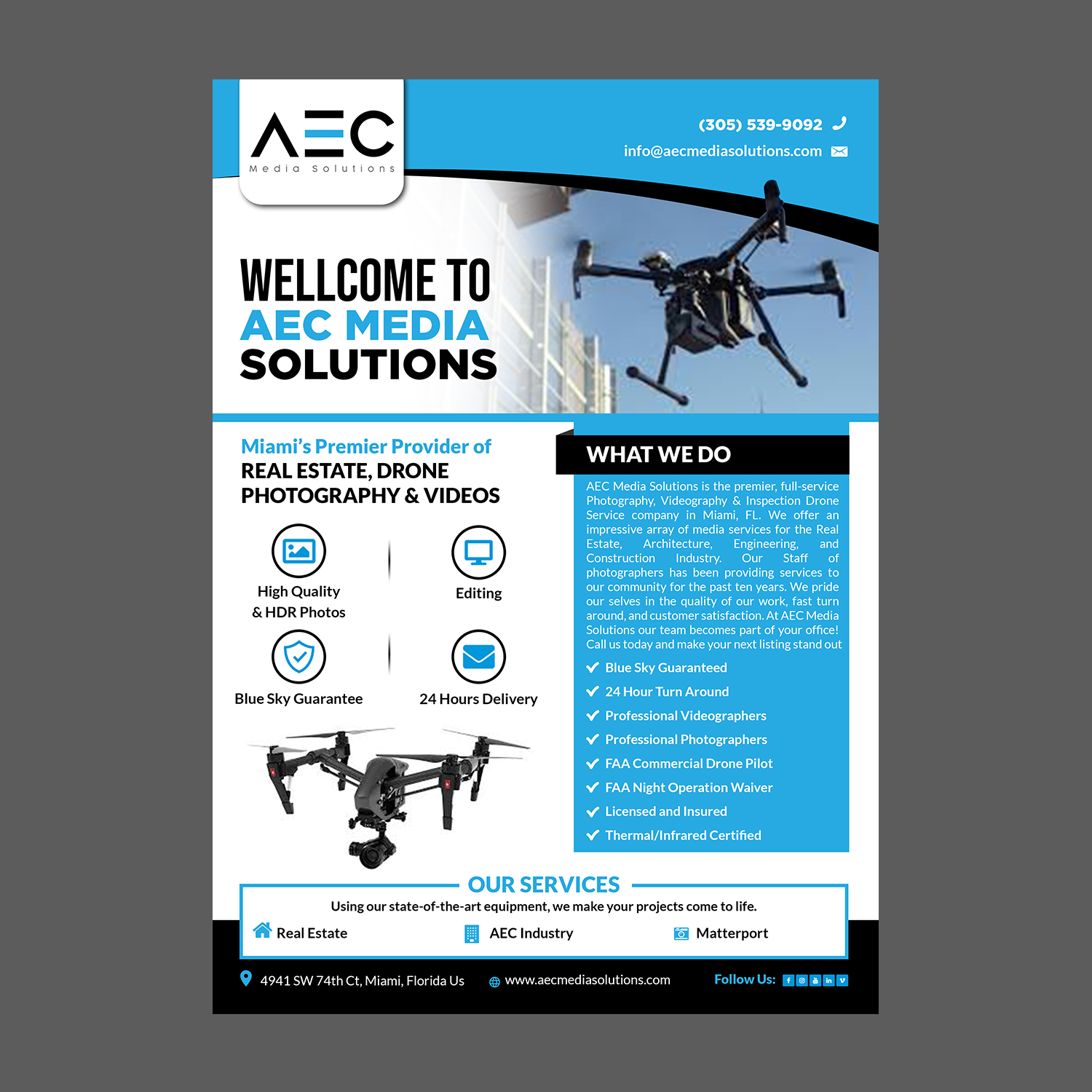 Flyer Design by aspiremedia for AEC Drone Services | Design #21157276