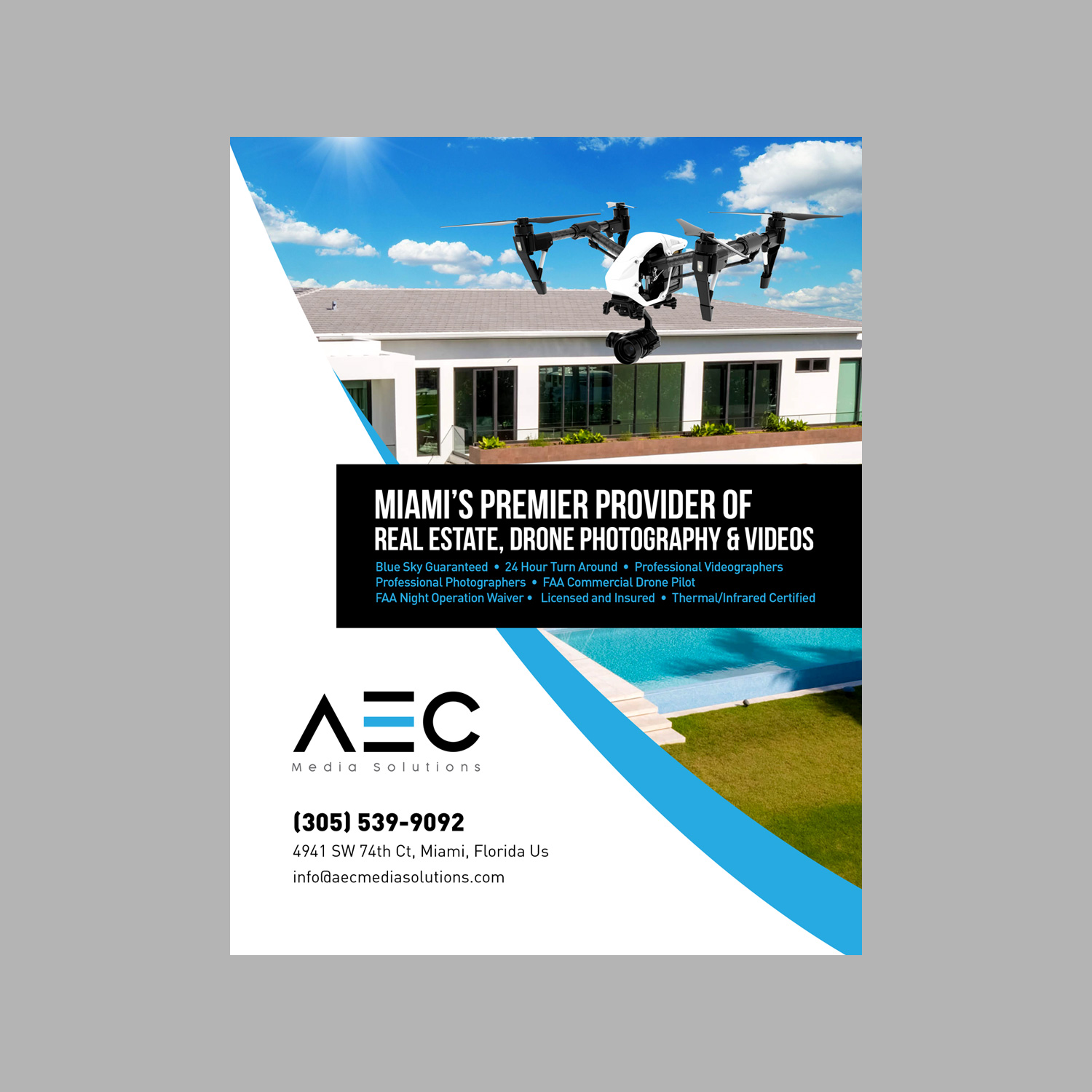 Flyer Design by B74Design for AEC Drone Services | Design #21156533