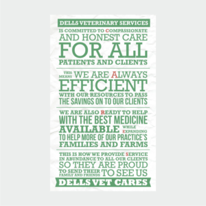 Dells Vet Core Values | Schilder-Design von Atvento Graphics