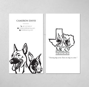 Card Design for my dog training business MC K9 Training | Business Card Design by chandrayaan.creative