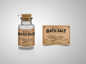 label bath salt on glass bottle | Label Design by Priyo Subarkah