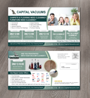 Products & Services Postcard For our Vacuum Repair Store & Carpet Cleaning Company | Flyer-Design von alex989