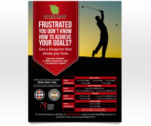 Golf Lesson Flyer Looking to attract Golfers with Emotion | Flyer Design by Luniere Designs