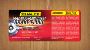 Chalet Brake Fluid DOT 3 Label Design - Bold, Vivid (AI file) | Grafik-Design von MNM