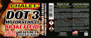 Chalet Brake Fluid DOT 3 Label Design - Bold, Vivid (AI file) | Grafik-Design von design.bb