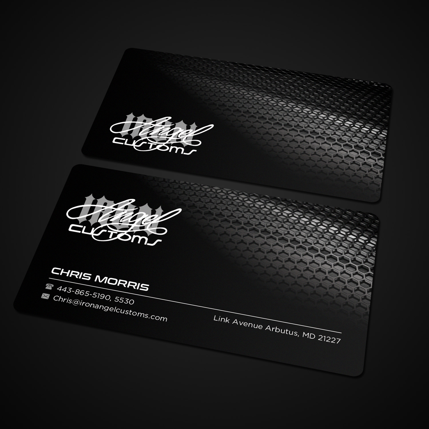 Business Card Design by Sandaruwan for IRON ANGEL CUSTOMS INC | Design #21310905