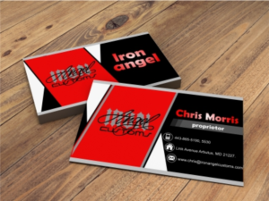 Business Card Design by ck24659 for IRON ANGEL CUSTOMS INC | Design #21355175