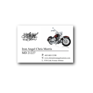 Business Card Design by R+A2 for IRON ANGEL CUSTOMS INC | Design #21378621